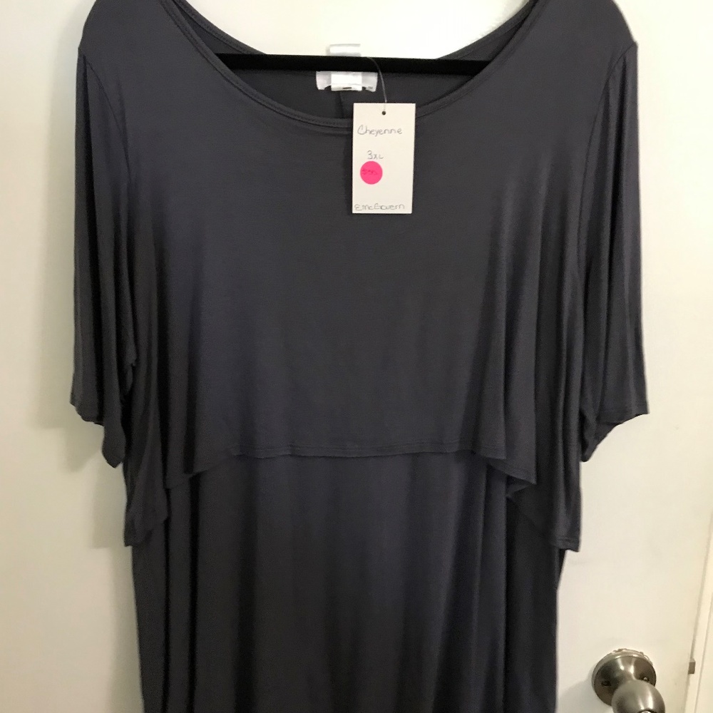 Dark gray two tier top